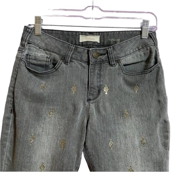 Sundance Primrose Party Gray Embellished Jeans Slim Fit Sequins Sz 29 - Picture 7 of 14